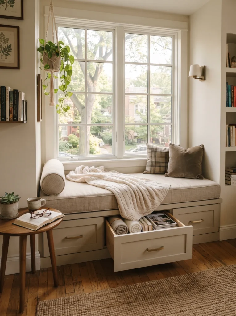 A built in window seat