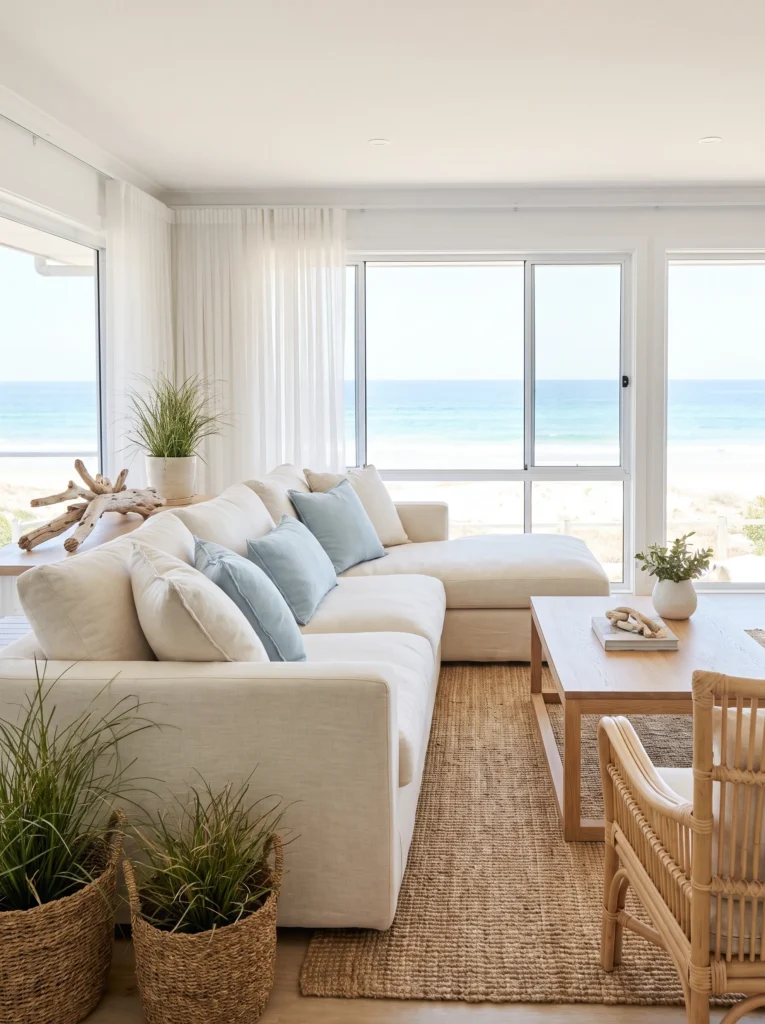 A low profile sectional for casual lounging
