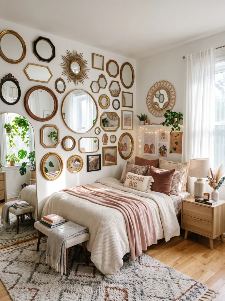 Add a mirror wall for depth and light