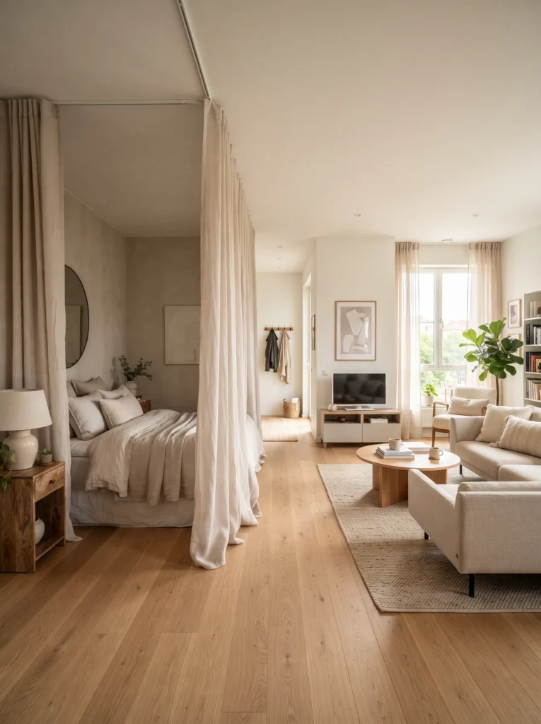 Add curtains to create zones