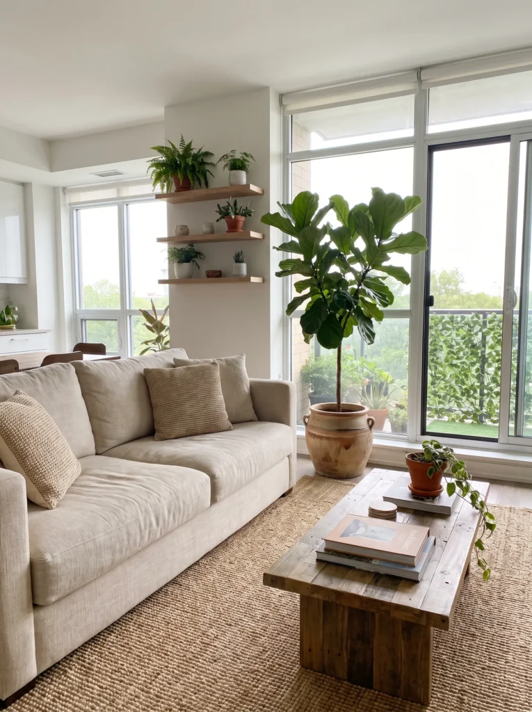 Add large leafy plants