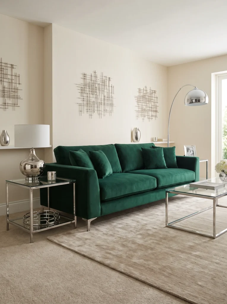 Add metallic accents for contrast