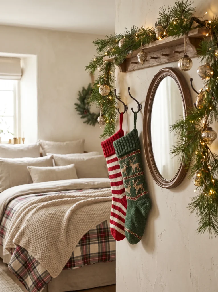 Add stockings on the wall