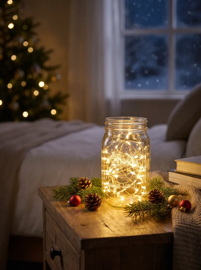 Add string lights inside a glass jar
