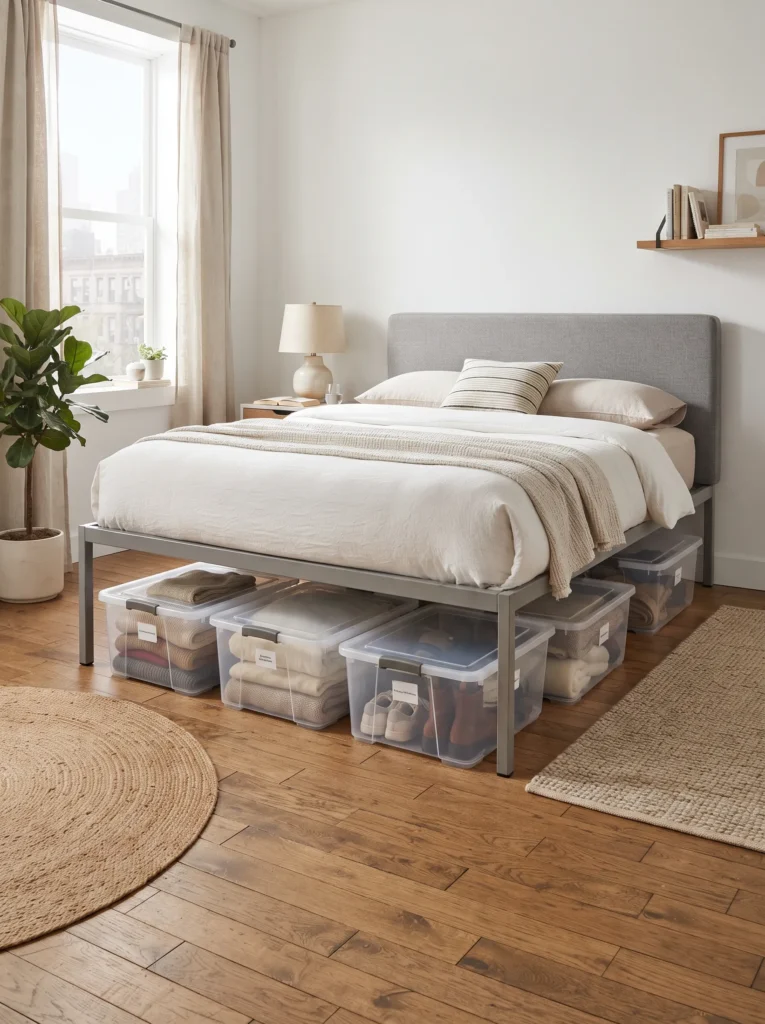 Add under bed storage bins