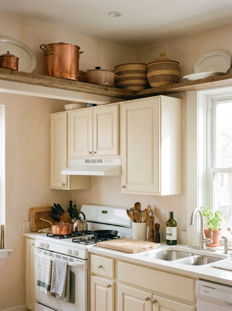 Add vertical storage near the ceiling