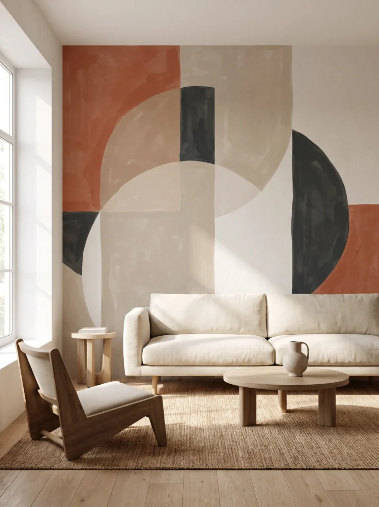 Add a bold geometric mural