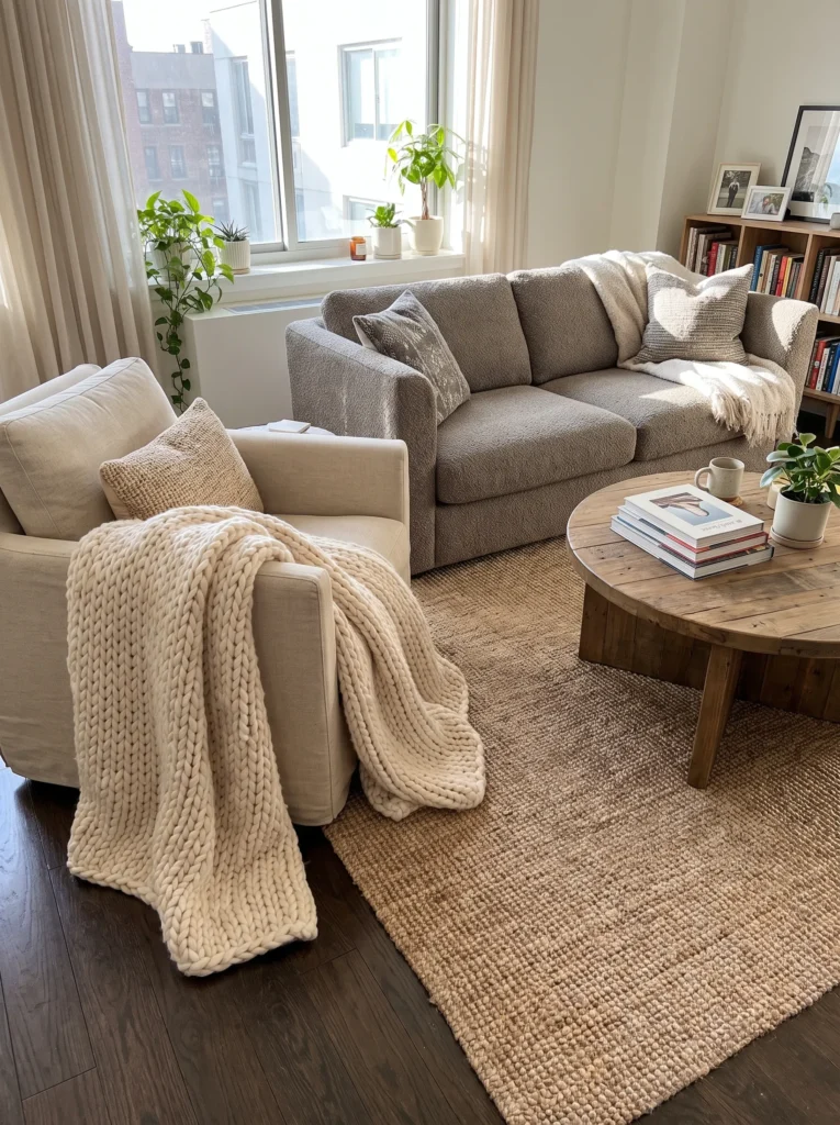 Add a chunky knit throw