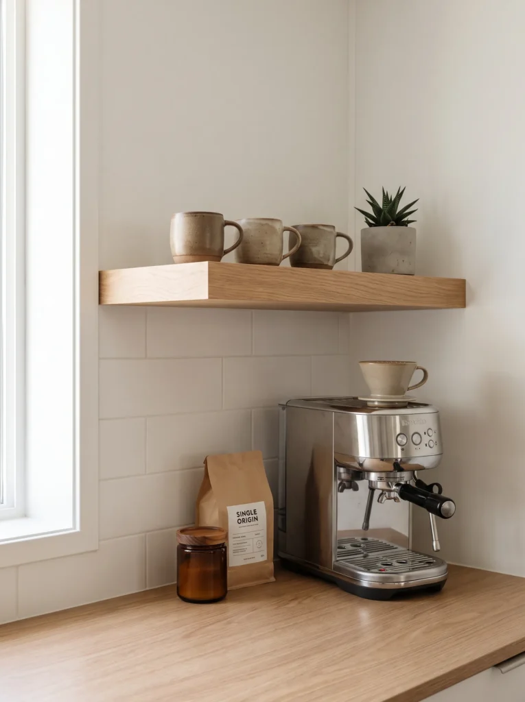 Add a floating coffee shelf