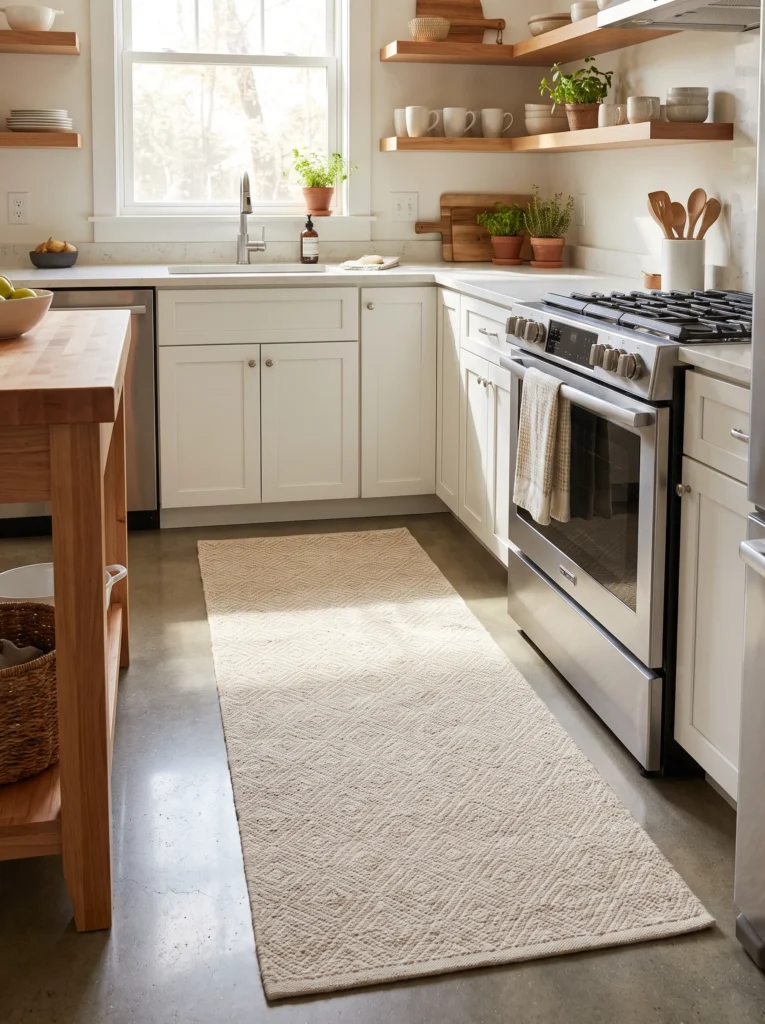 Add a runner rug instead of a full rug