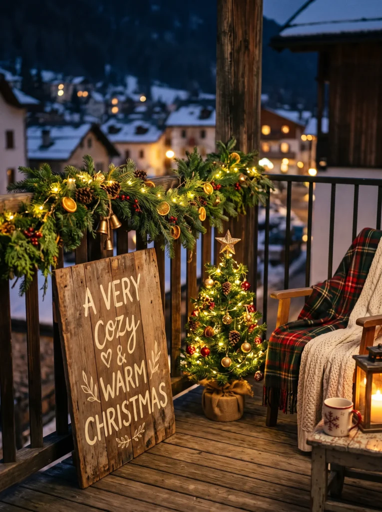 Add a rustic wooden sign