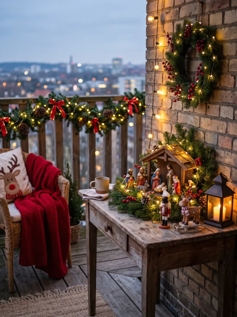 Add a small nativity or holiday figurine display