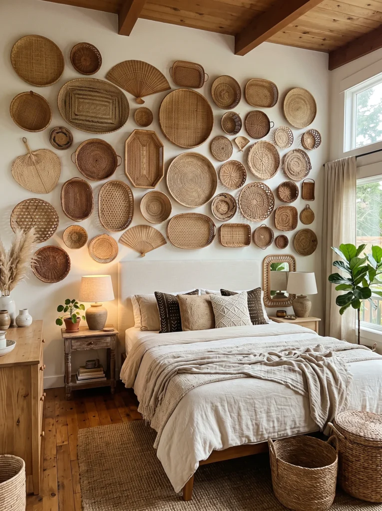 Add a wicker basket gallery wall