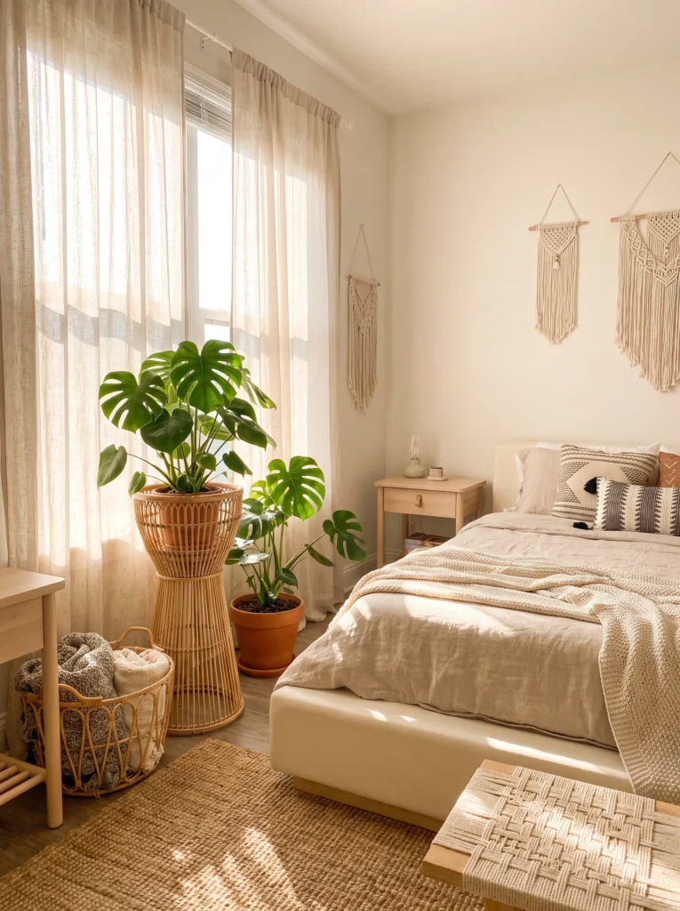 Add a wicker plant stand