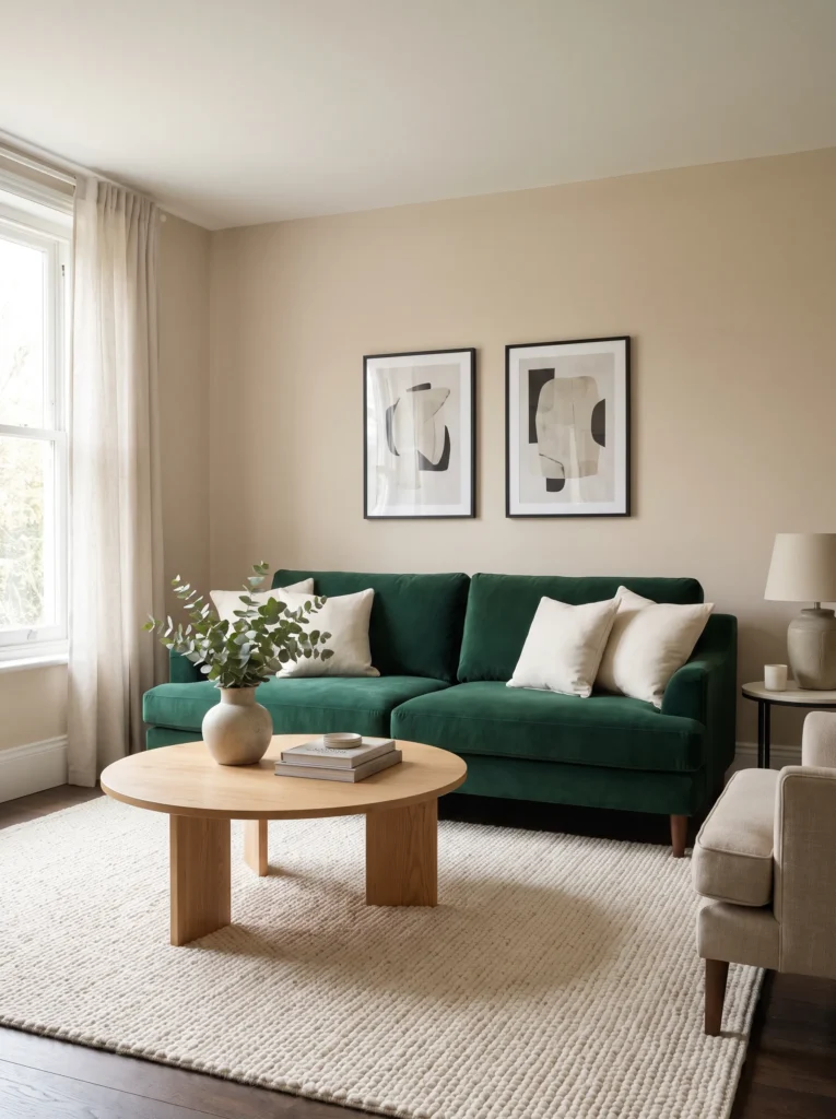 Balance green with neutral walls