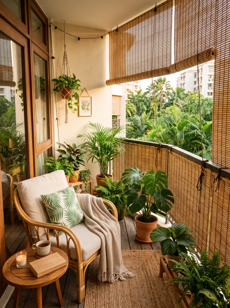 Bamboo roll up blinds