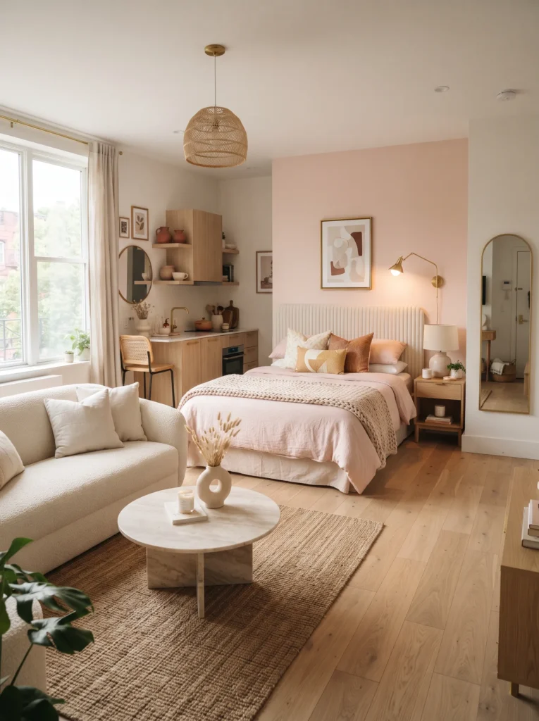 Blush pink for a soft feminine touch