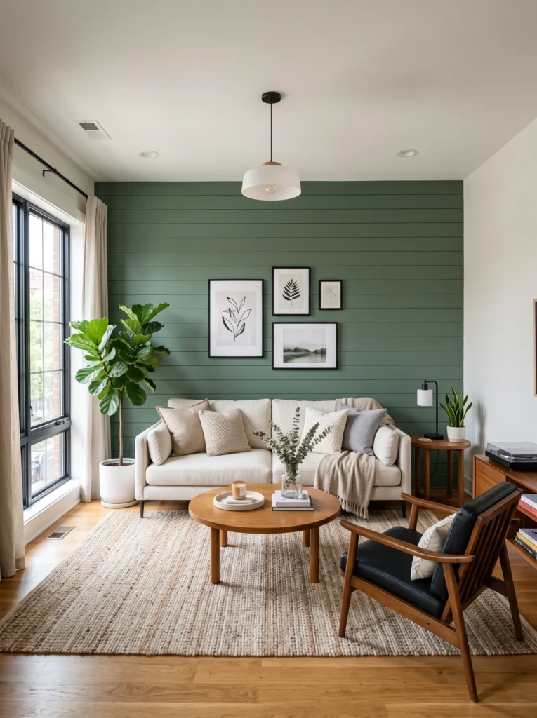 Bold painted shiplap in color