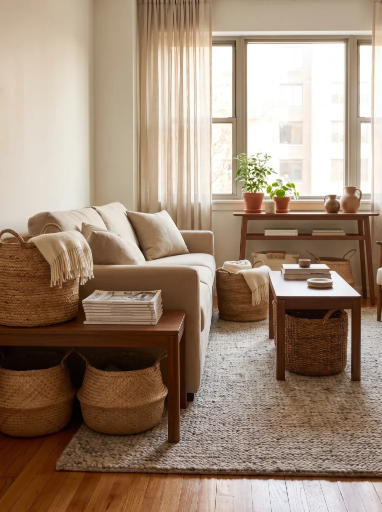 Bring in woven baskets