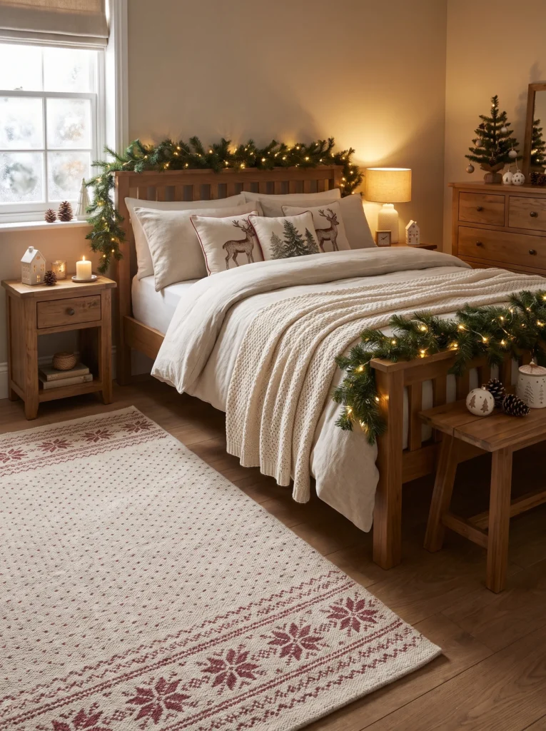 Bring in a christmas themed rug