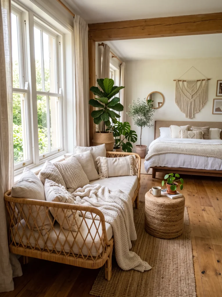 Bring in a wicker daybed