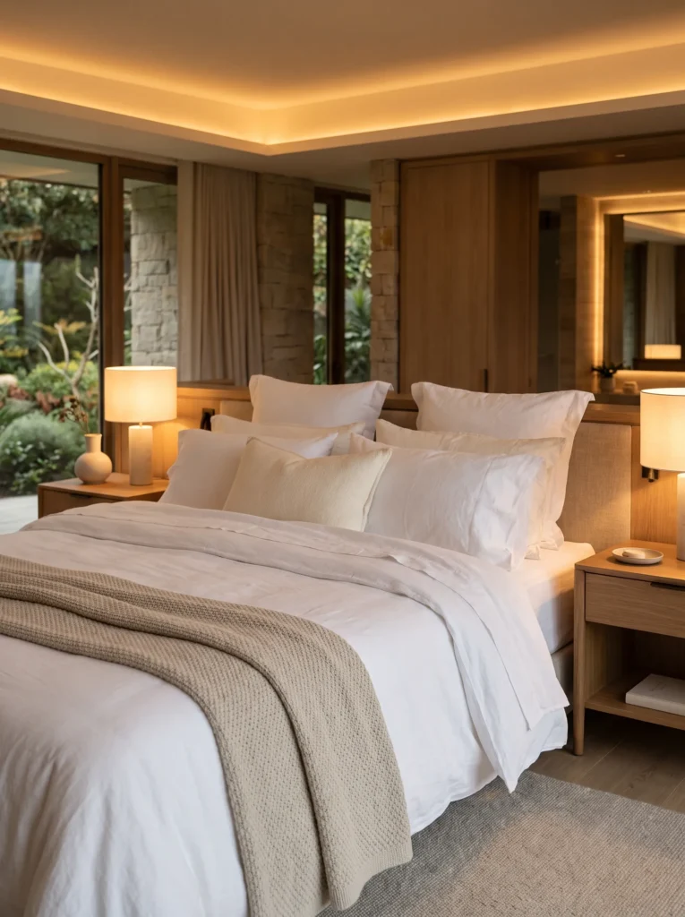 Choose bedding that feels like a hotel stay