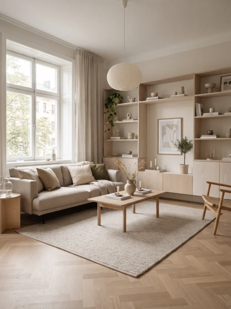 Choose pale wood furniture