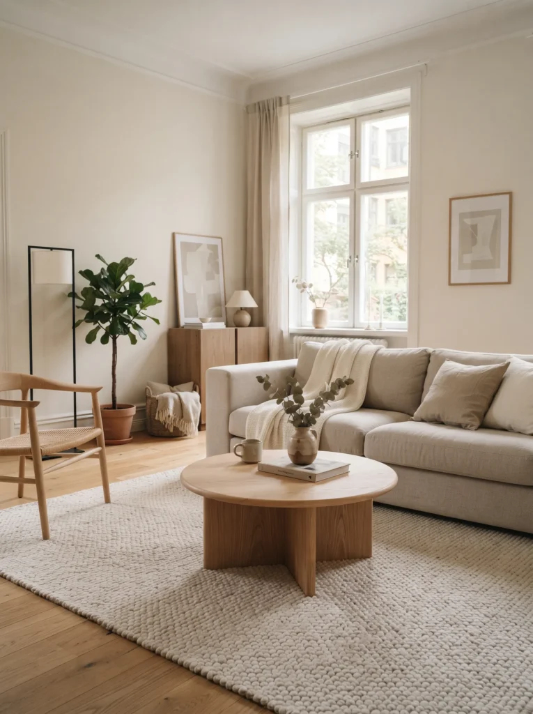 Choose a round, low coffee table