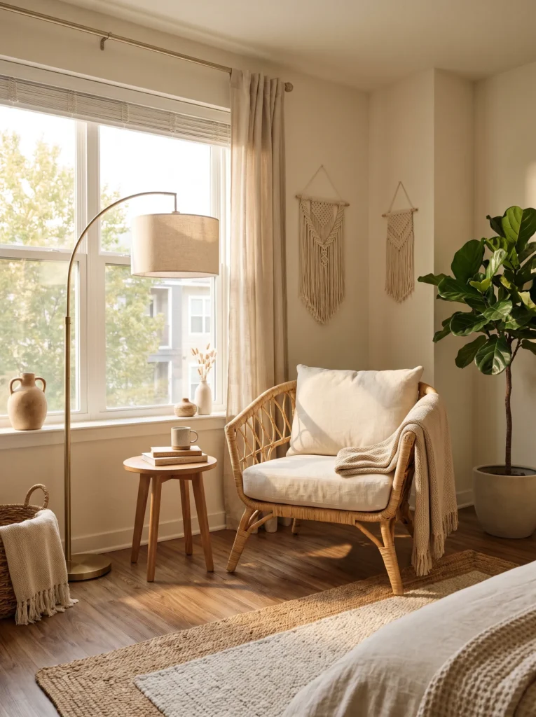 Choose a wicker chair for your reading corner