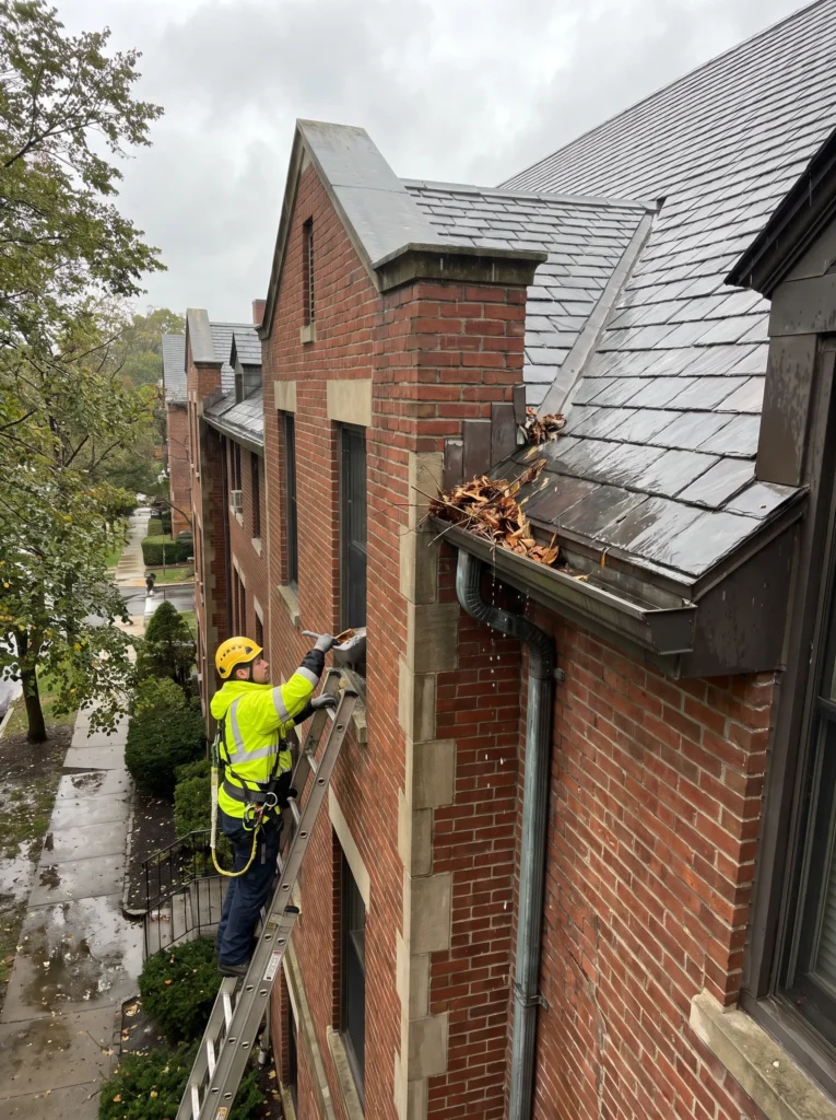 Clean gutters and downspouts