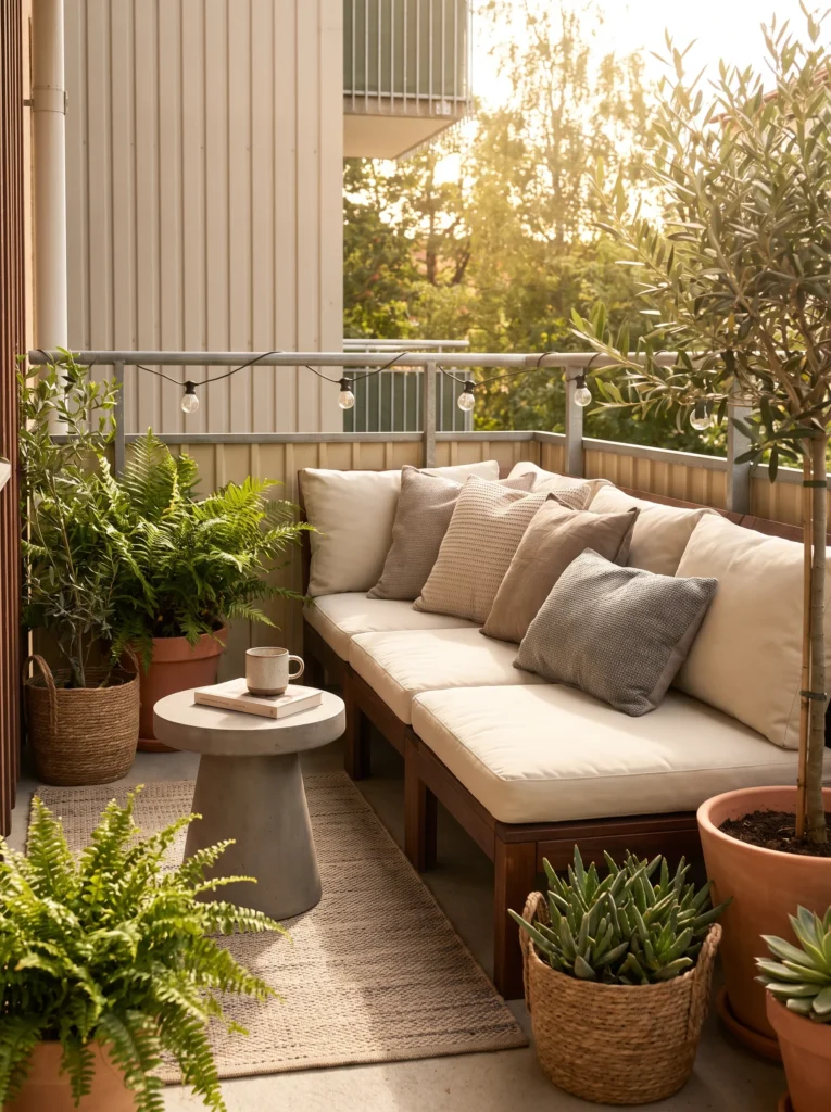 Cushioned bench seating