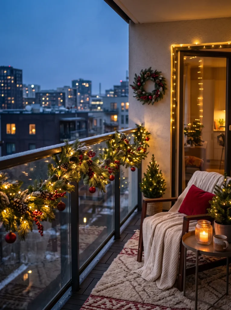 Drape garlands along the railing