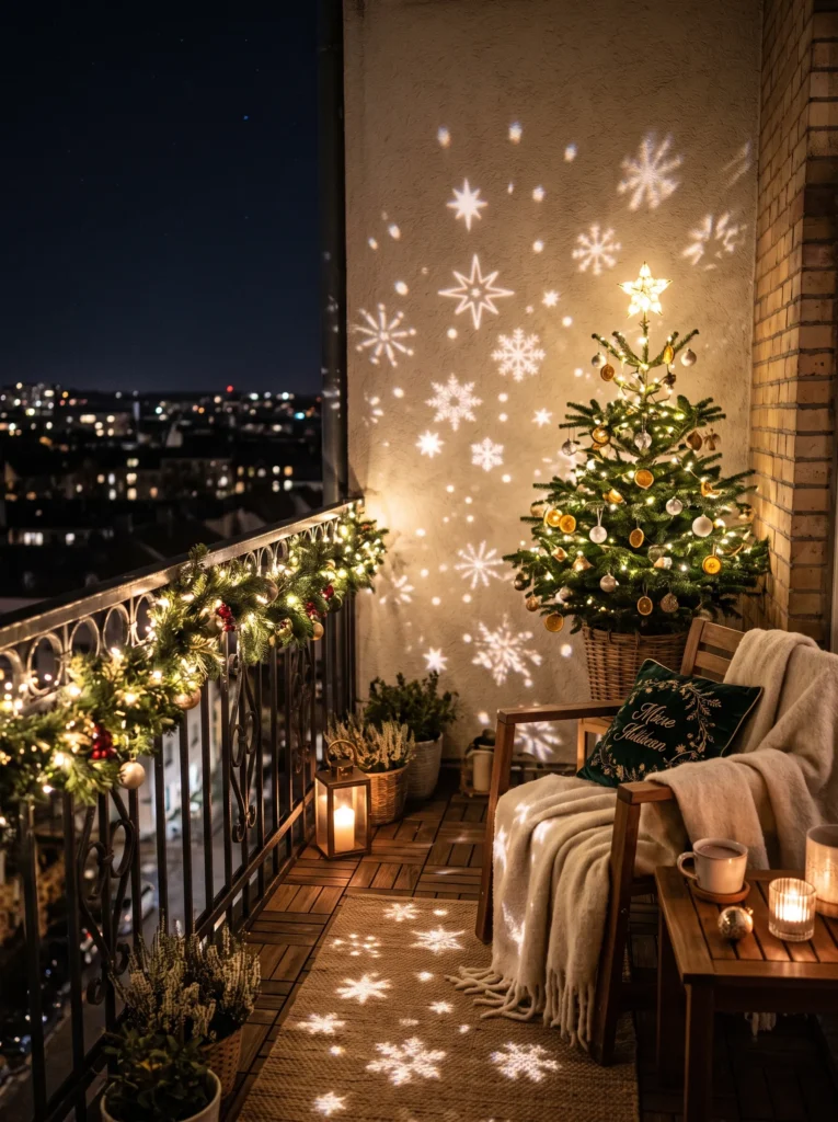 Finish with a star or snowflake light projector
