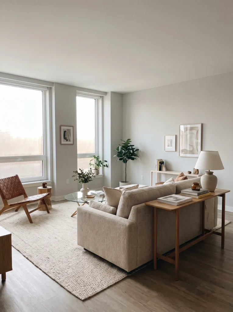 Float furniture away from the walls