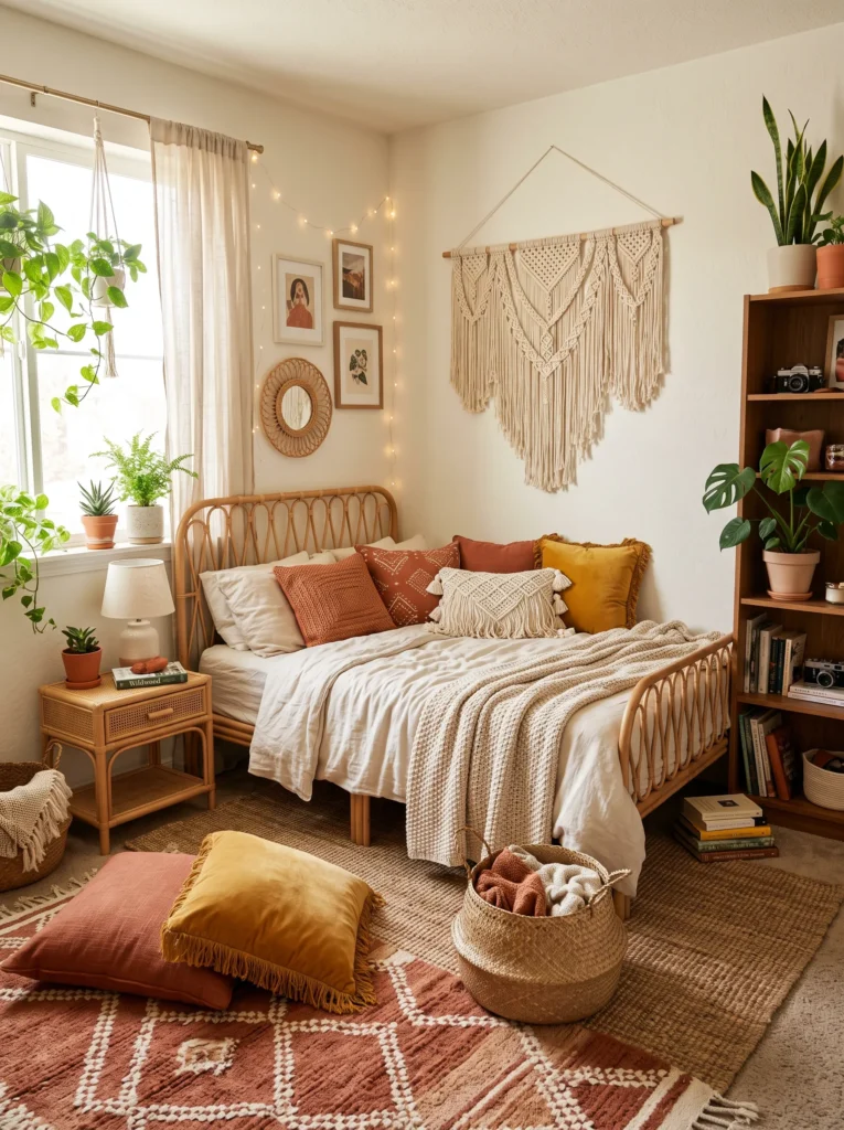 Go boho chic with warm textures