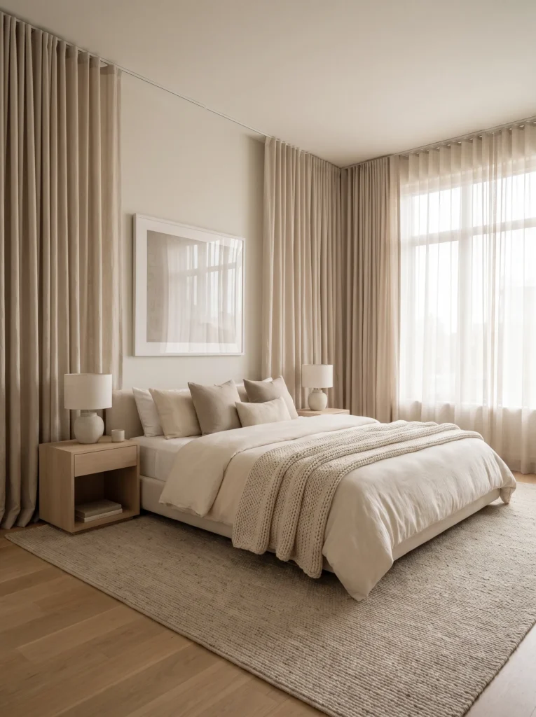 Hang curtains higher than the window