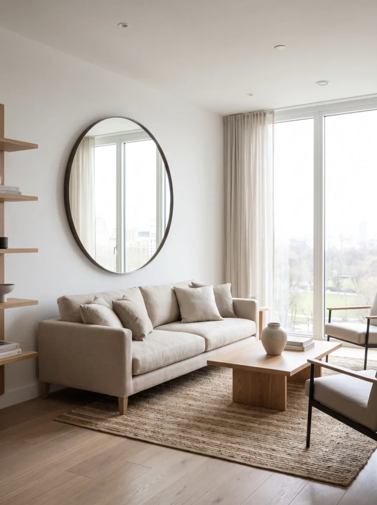 Hang mirrors to add light and depth
