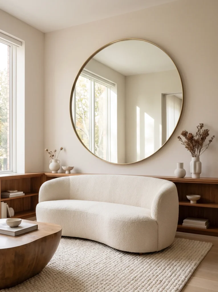 Hang a large statement mirror