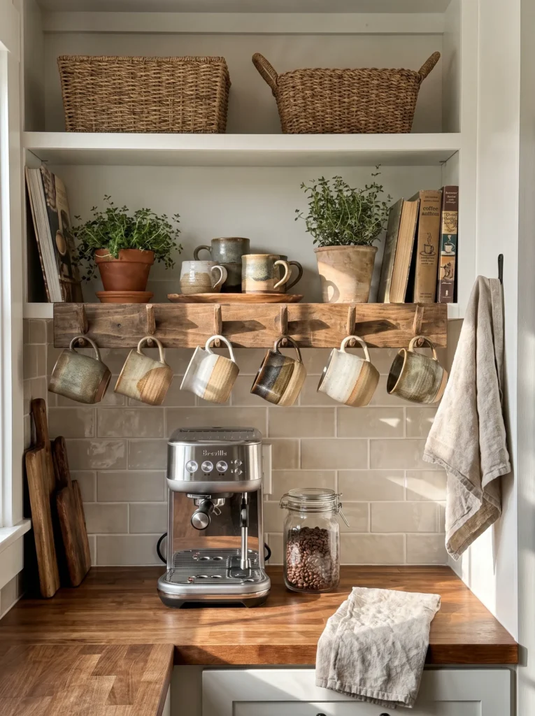 Hang a mug rack on the wall