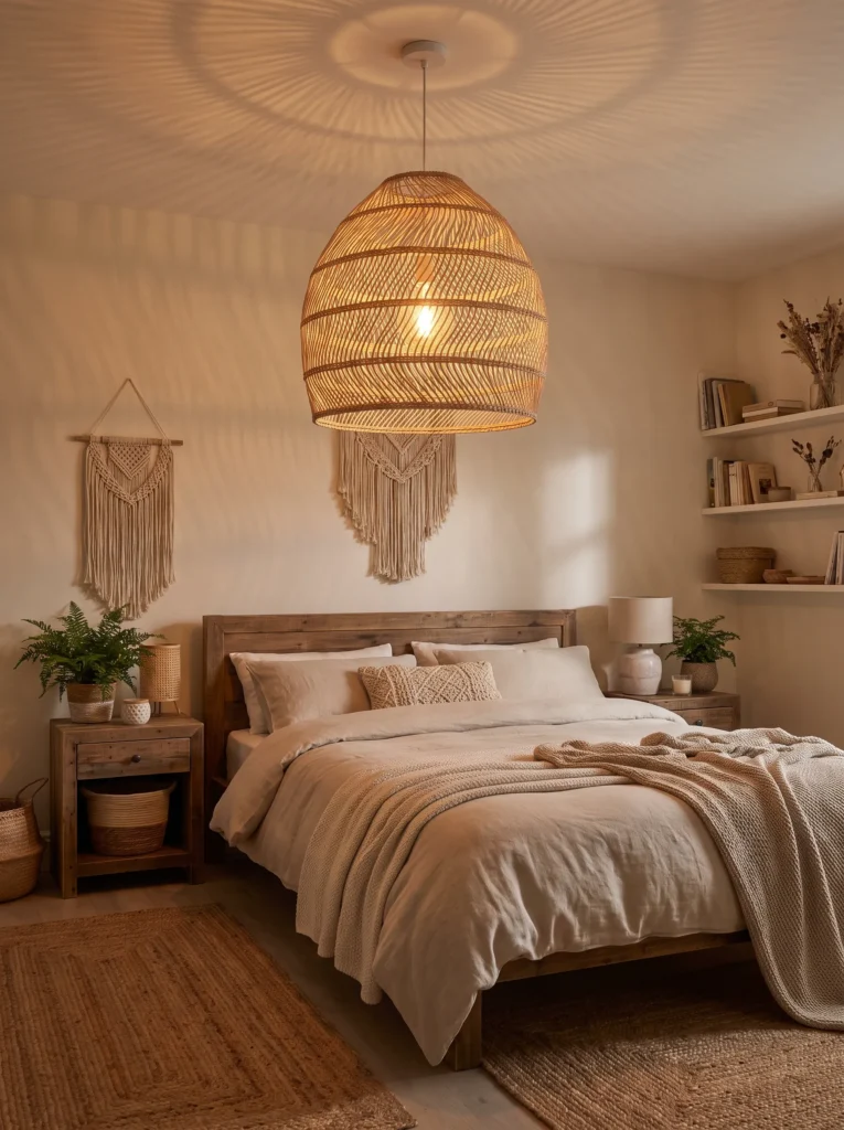 Hang a wicker pendant light
