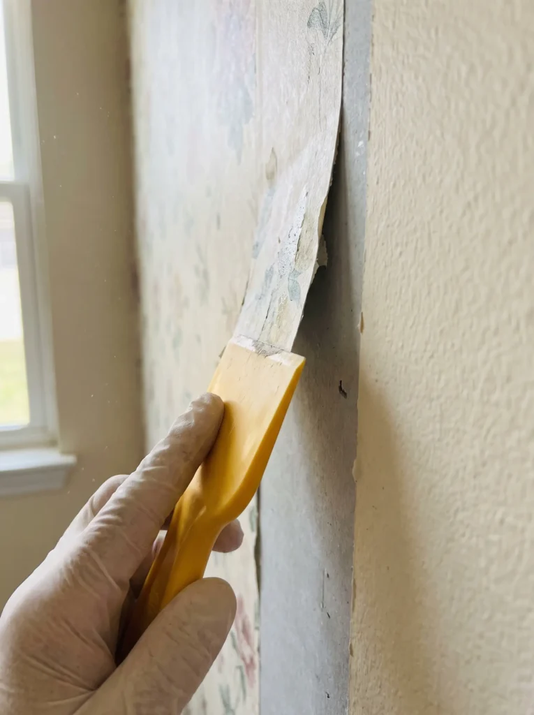 Hold the scraper at a low angle