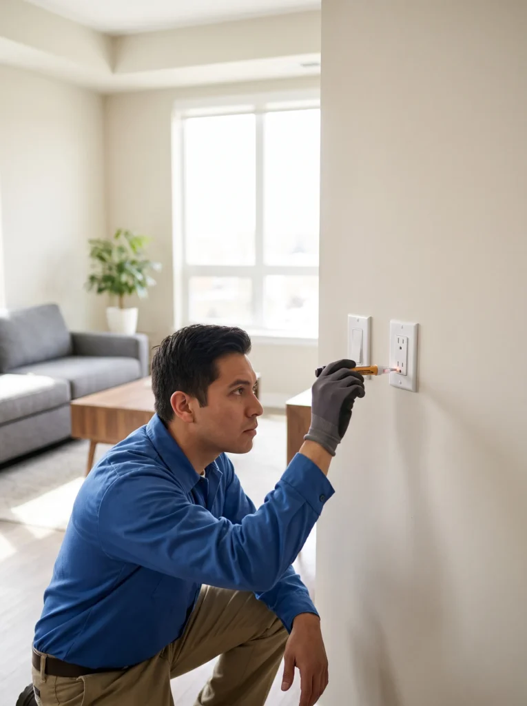 Inspect electrical outlets and switches