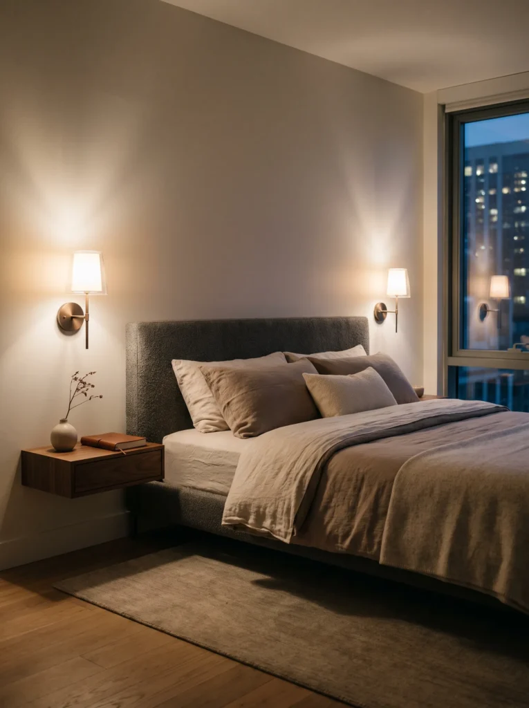 Install battery powered wall sconces