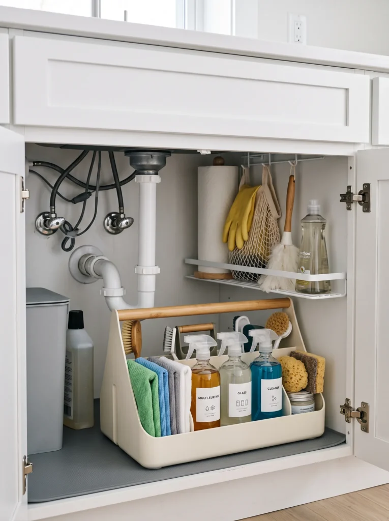 Keep cleaning supplies within reach