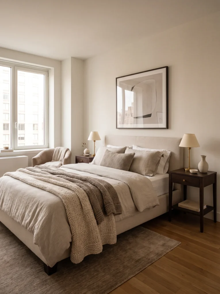 Keep nightstands small and matching