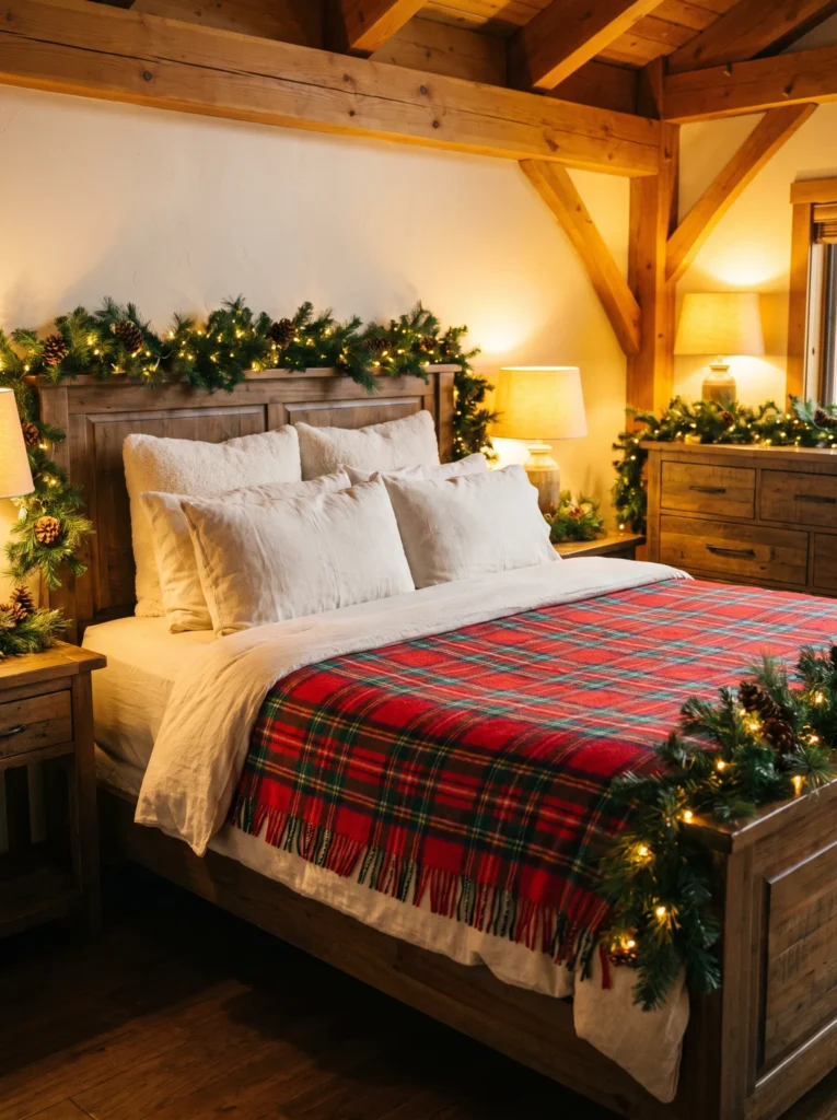 Layer your bed with plaid blankets