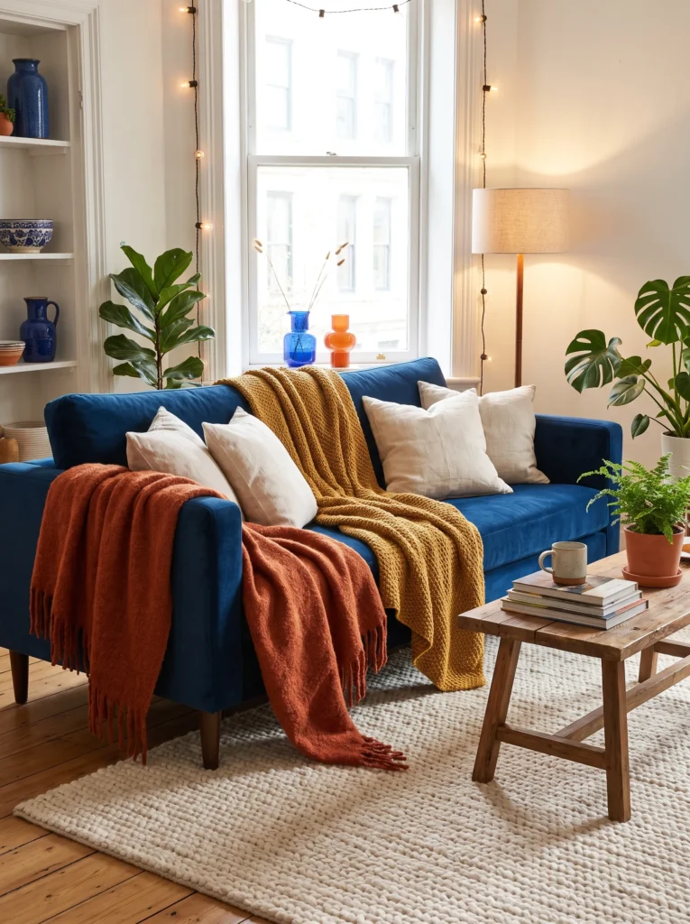 Layered throw blankets