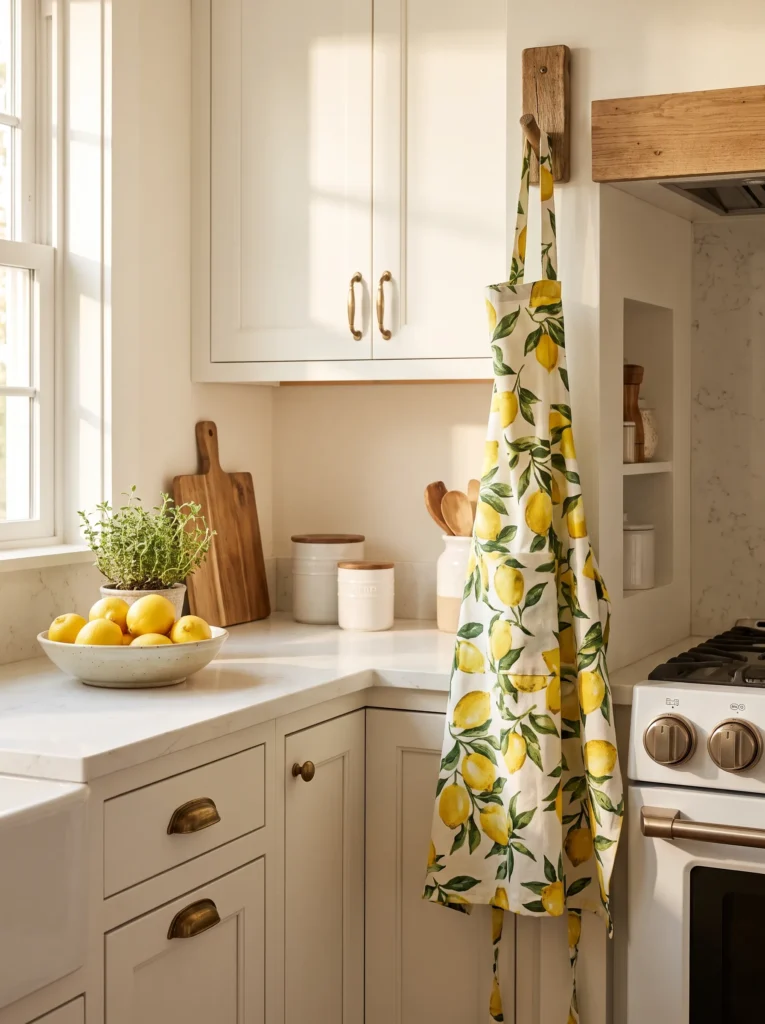 Lemon print apron