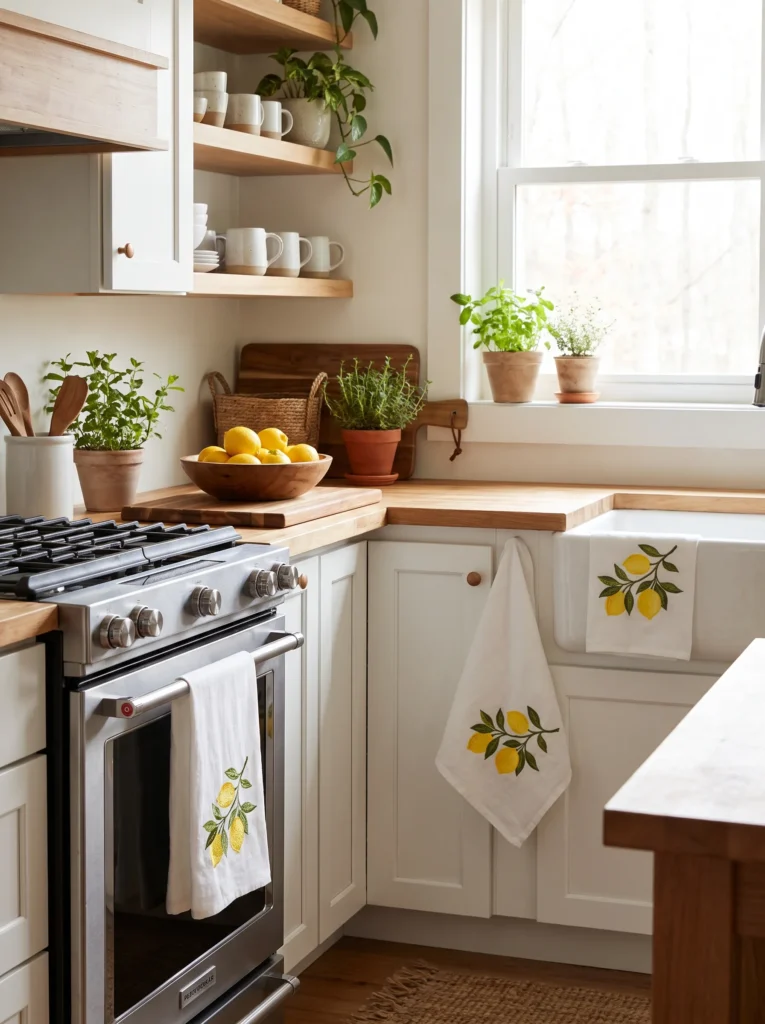 Lemon themed dish towels