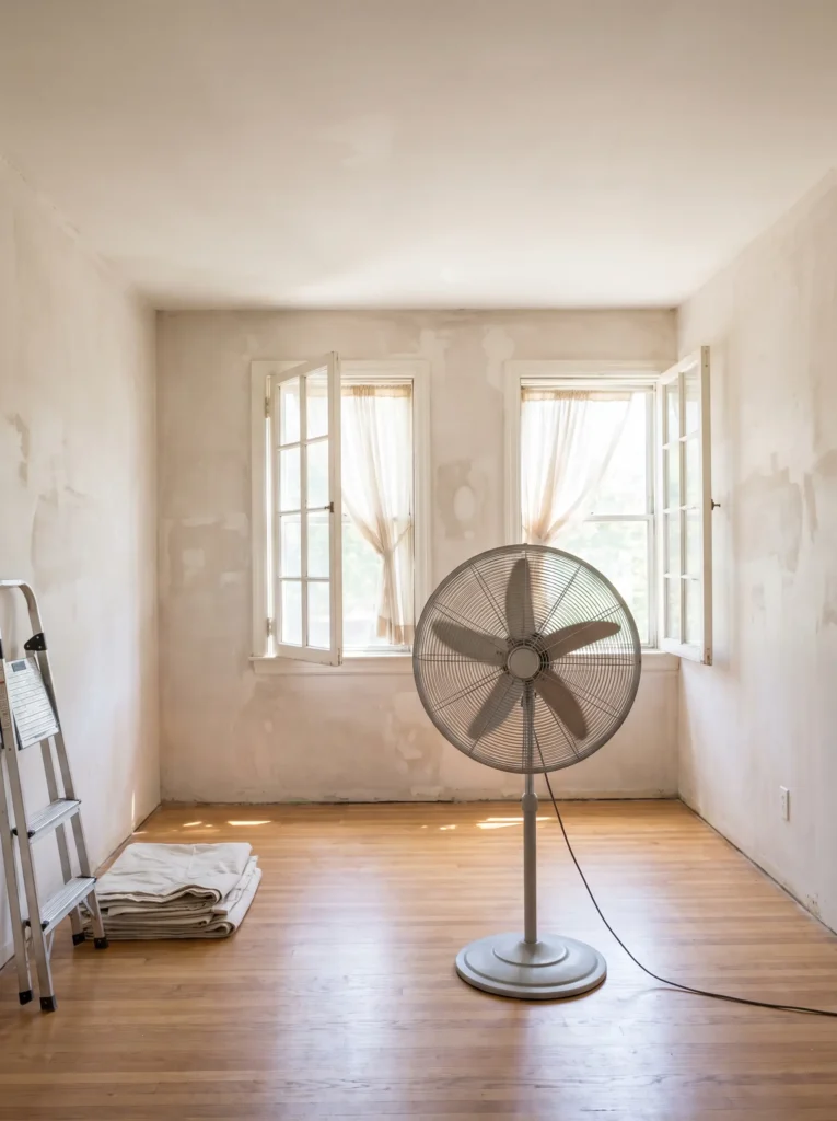 Let the walls fully dry before doing anything else